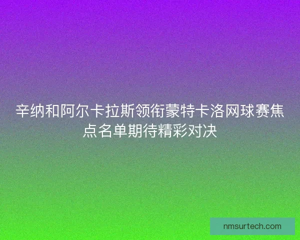 辛纳和阿尔卡拉斯领衔蒙特卡洛网球赛焦点名单期待精彩对决
